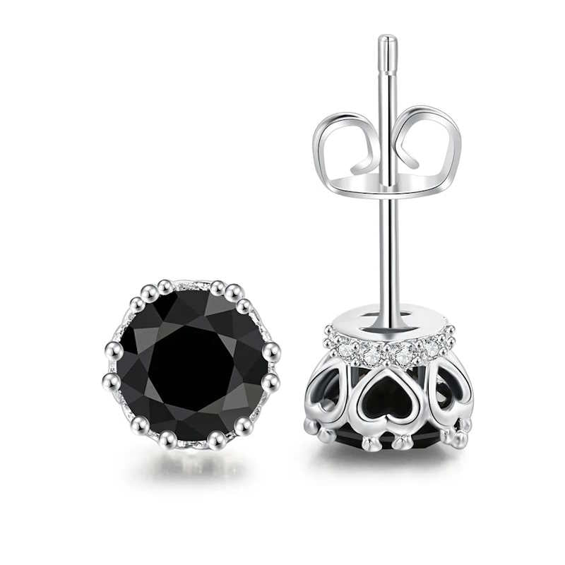 Urban Style Black Stud Earrings