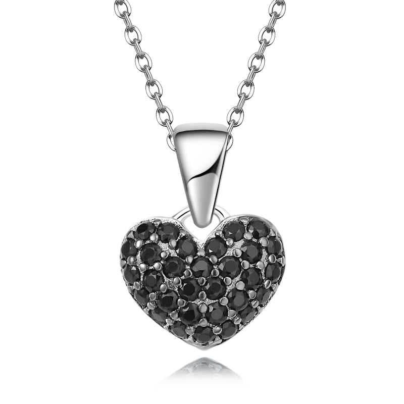 Black heart pendant necklace