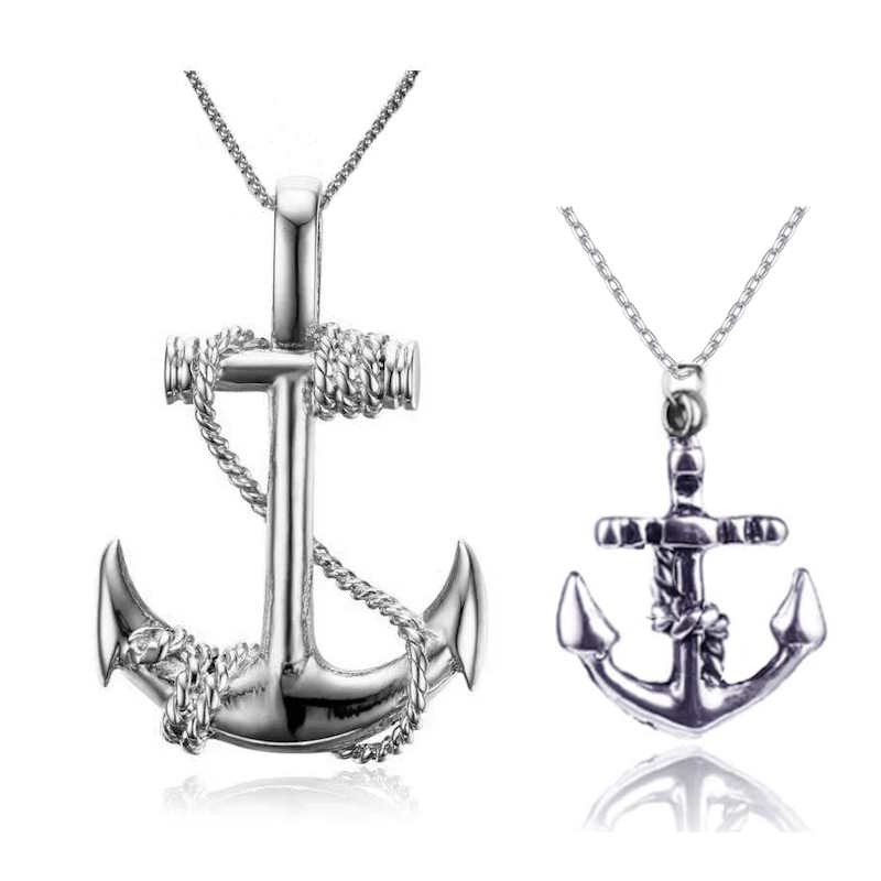 Couple Matching Necklaces Anchor Pendant