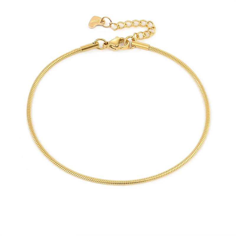 Gold Herringbone Chain Anklet