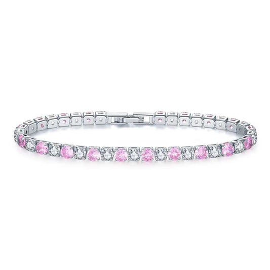 Pink Zirconia Tennis Bracelet