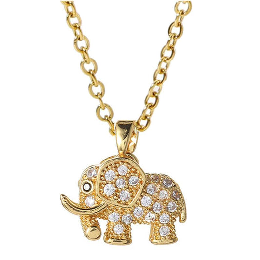 gold elephant pendant necklace